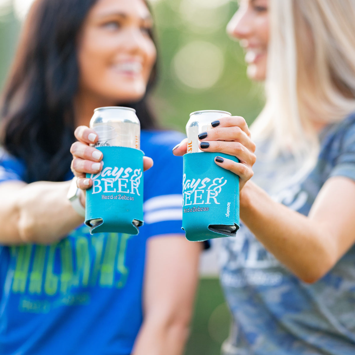 HofZ Equestrian Gifts Bays & Beer Drink Koozie HERD OF ZEBRAS